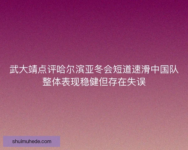武大靖点评哈尔滨亚冬会短道速滑中国队整体表现稳健但存在失误